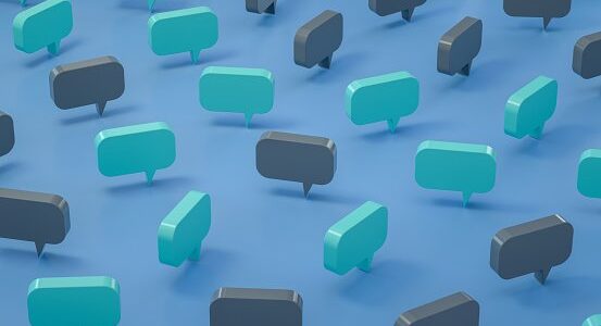 3d rendering of Speech Bubbles Background.